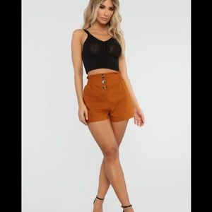New High Rise Button Shorts